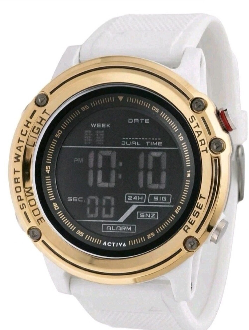 Activa Voyager of Time X Invicta Men's Digital Watch 52mm, White ACW8125-007 New